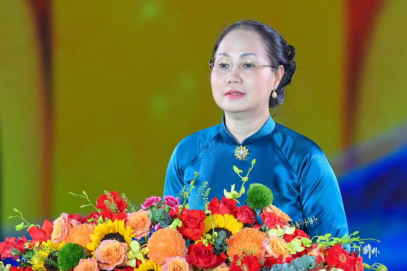 Bà Lâm Thị Phương Thanh - Bộ trưởng Bộ Văn hóa, Thể thao và Du lịch phát biểu tại buổi lễ bế mạc. Ảnh: Thế Đại